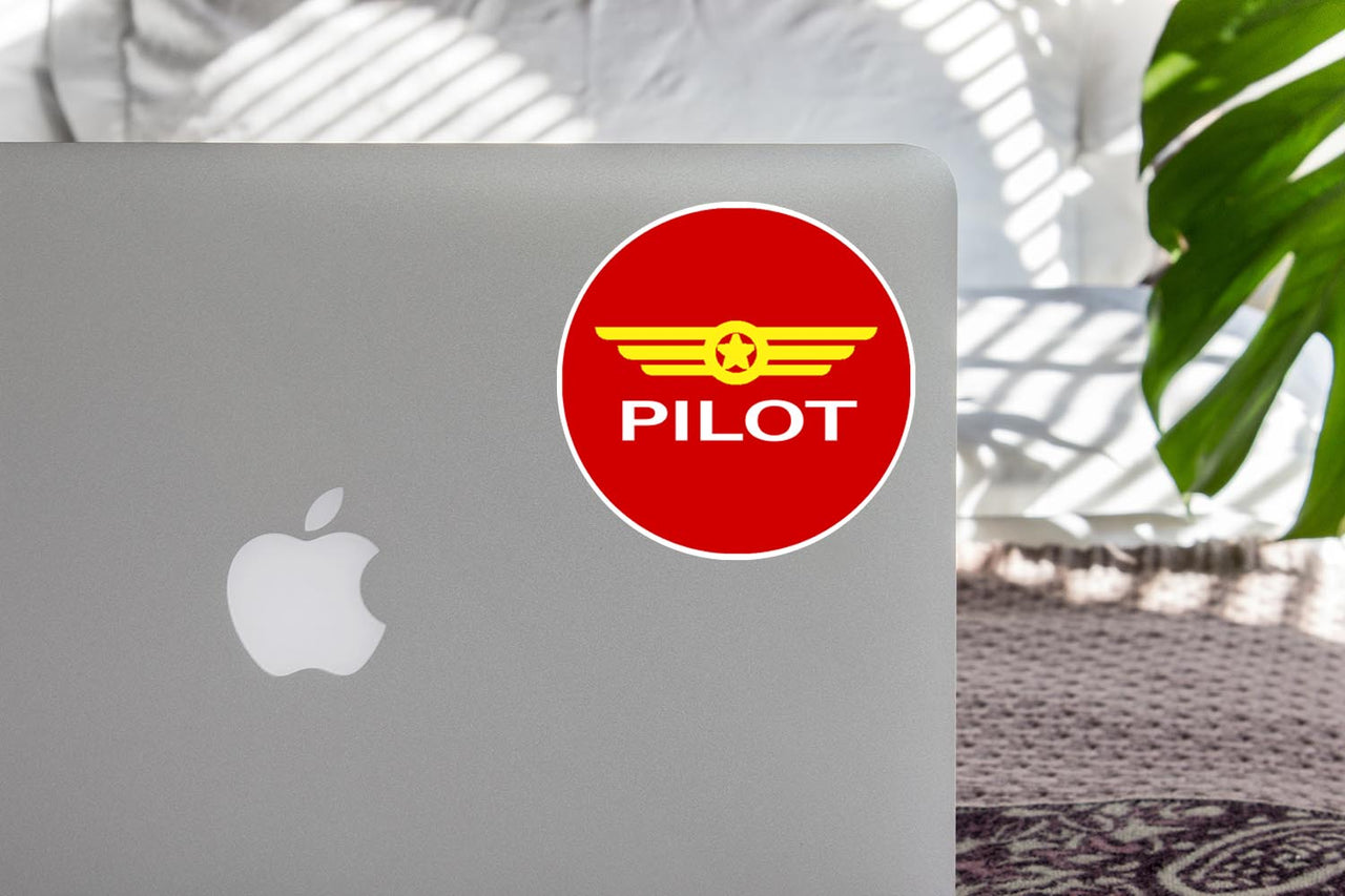 Pilot & Badge Red Designed Stickers