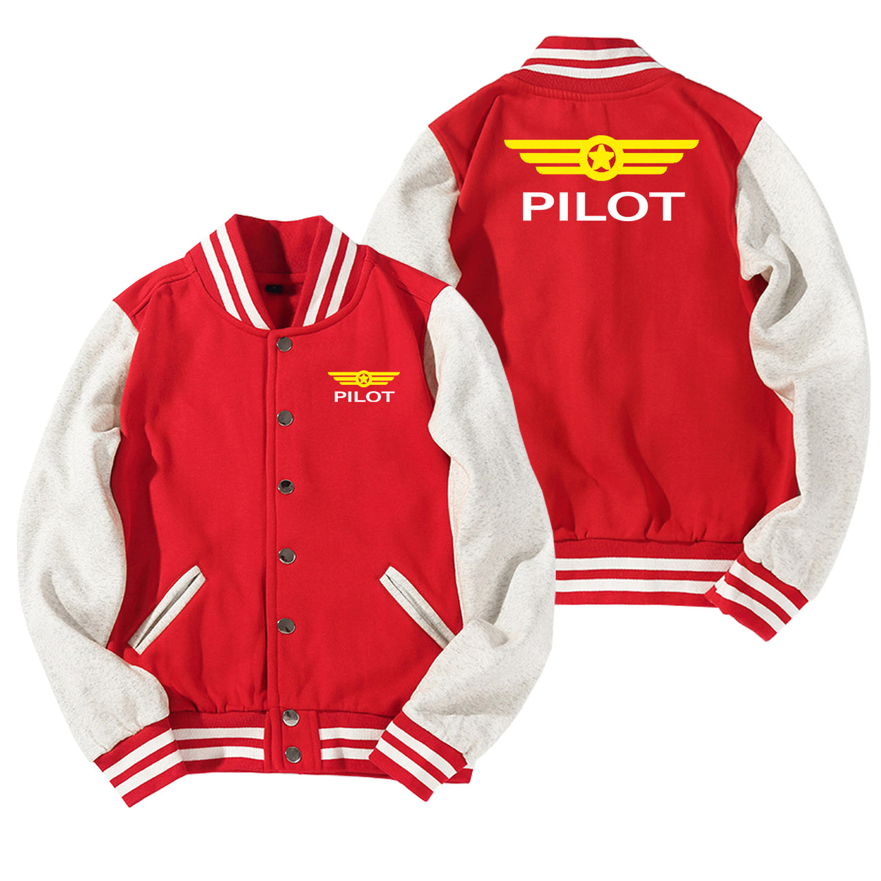 Pilot & Badge Designed Baseball Style Jackets