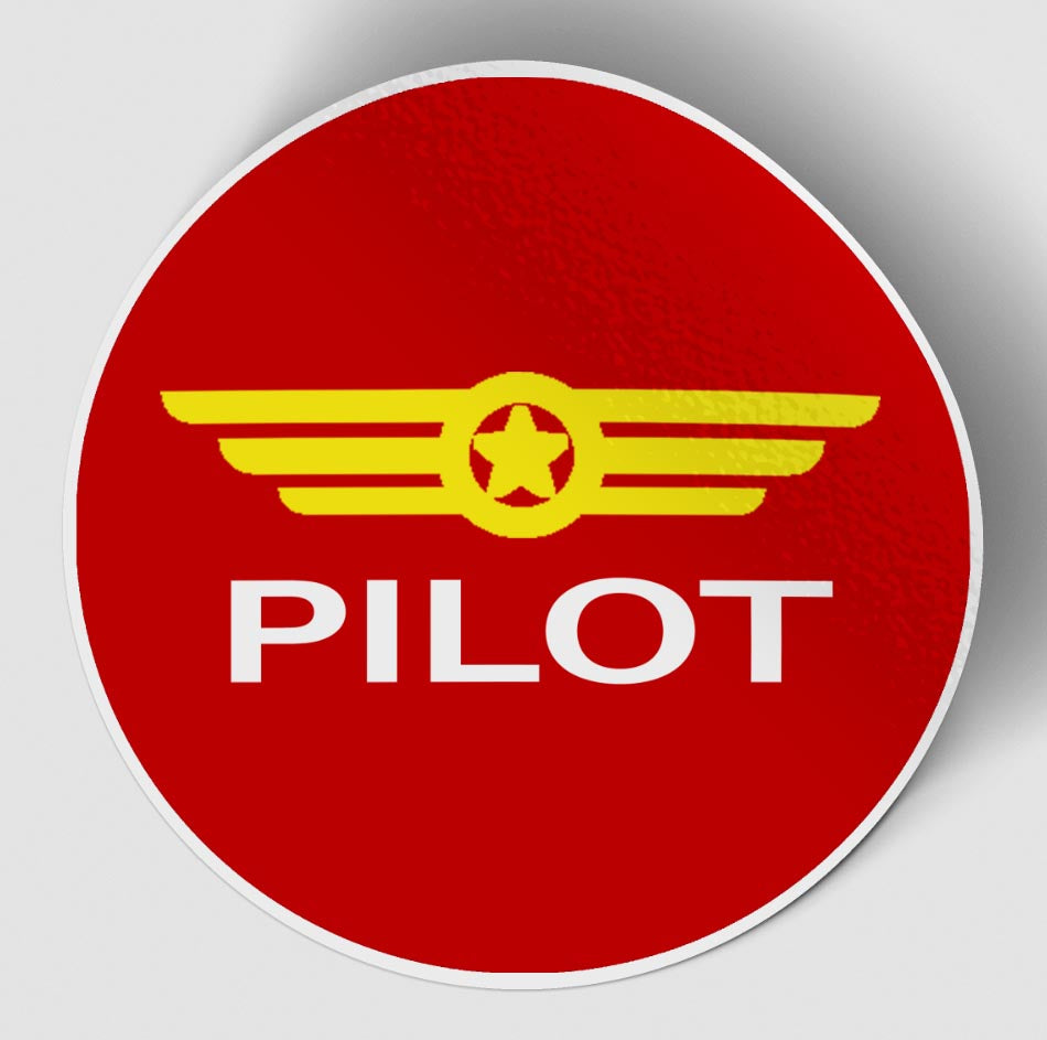 Pilot & Badge Red Designed Stickers