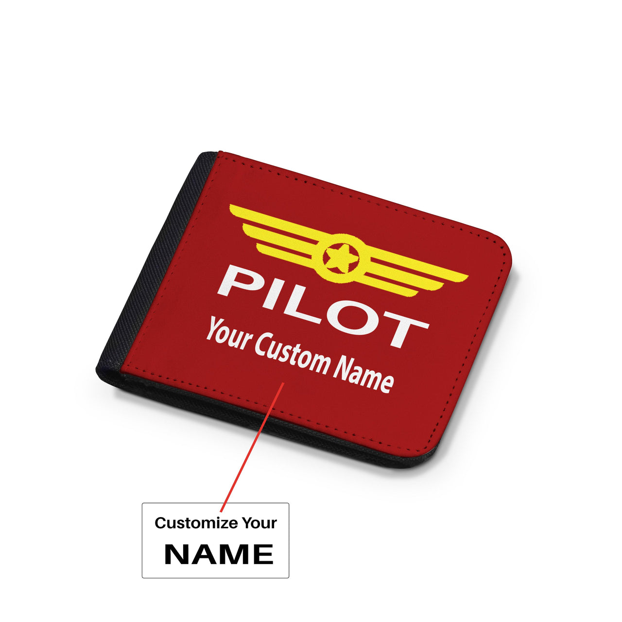 Customizable Name & Pilot Badge Designed Wallets