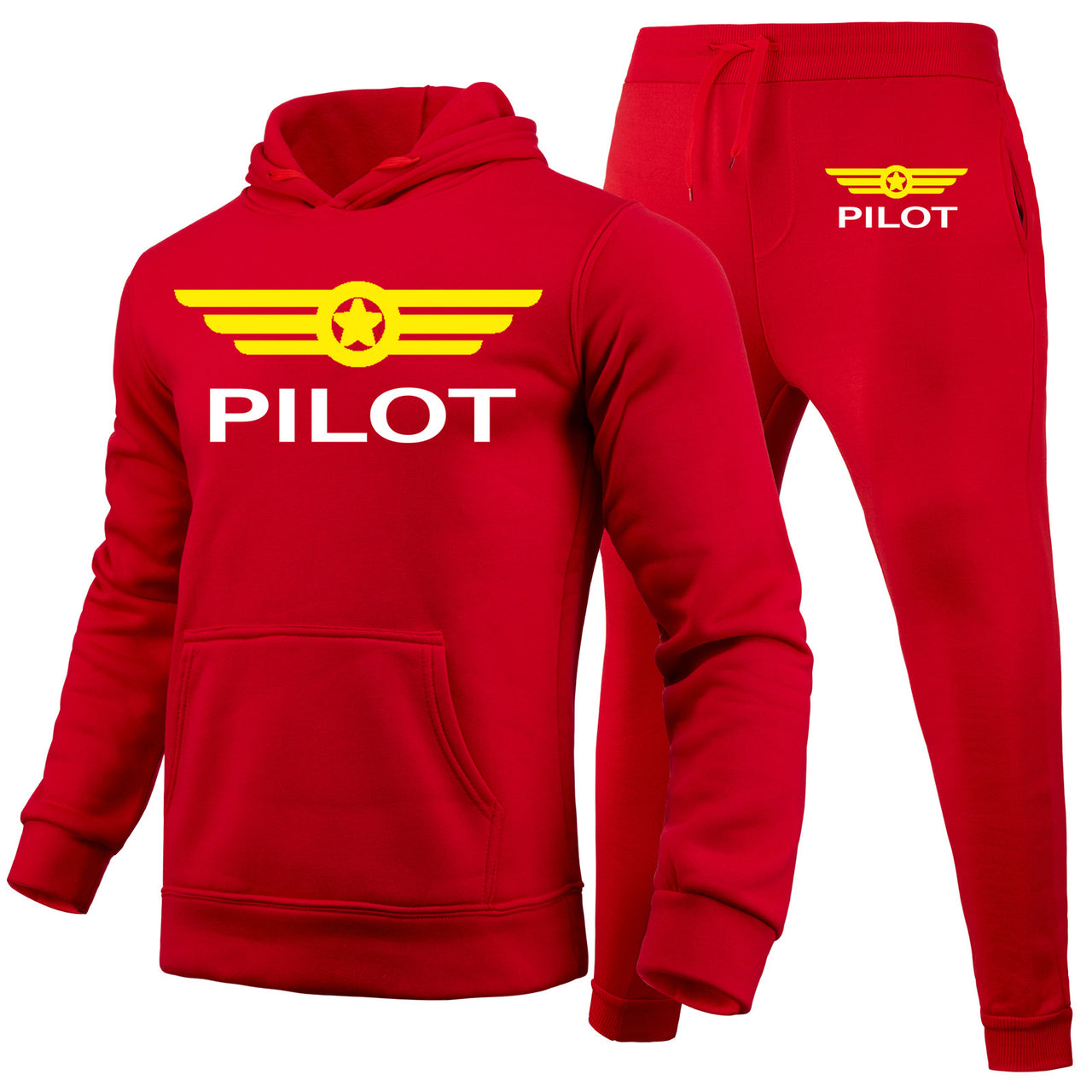 Pilot & Badge Designed Hoodies & Sweatpants Set