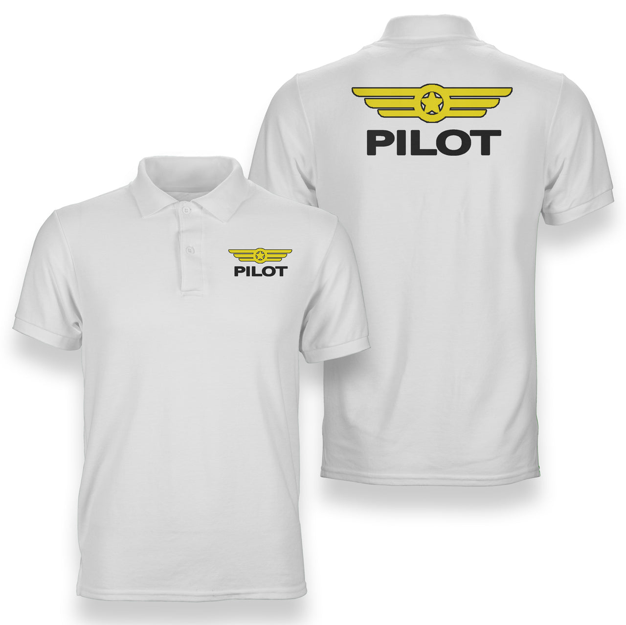 Pilot & Badge Designed Double Side Polo T-Shirts