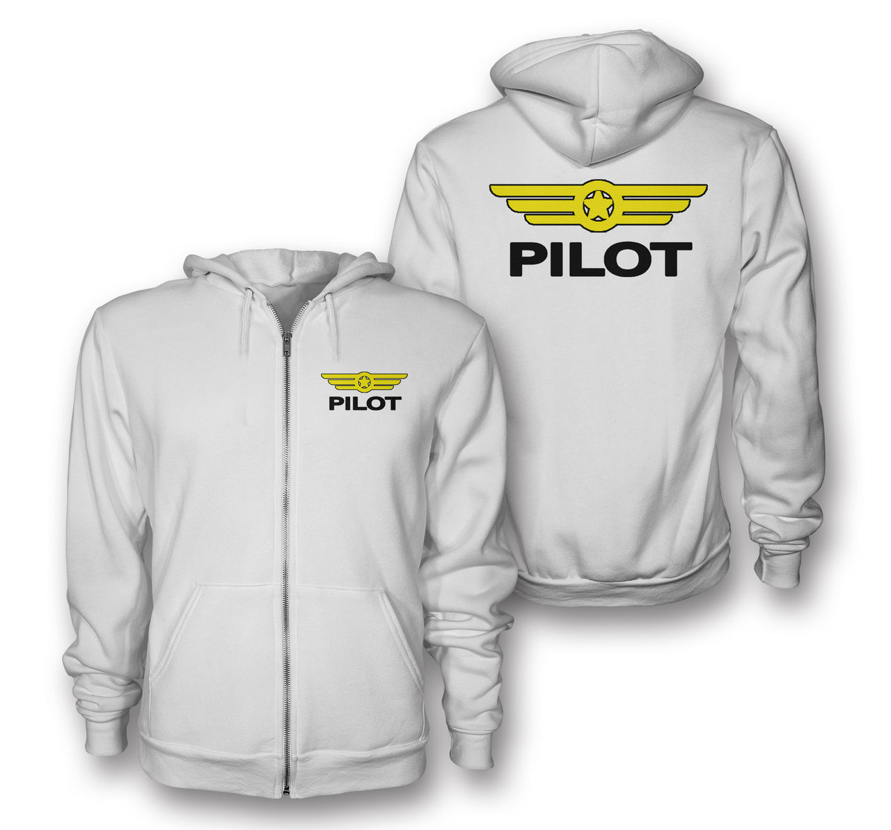 Pilot & Badge Designed Zipped Hoodies