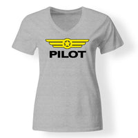 Thumbnail for Pilot & Badge Designed V-Neck T-Shirts