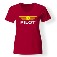 Thumbnail for Pilot & Badge Designed V-Neck T-Shirts