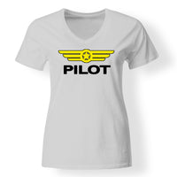 Thumbnail for Pilot & Badge Designed V-Neck T-Shirts