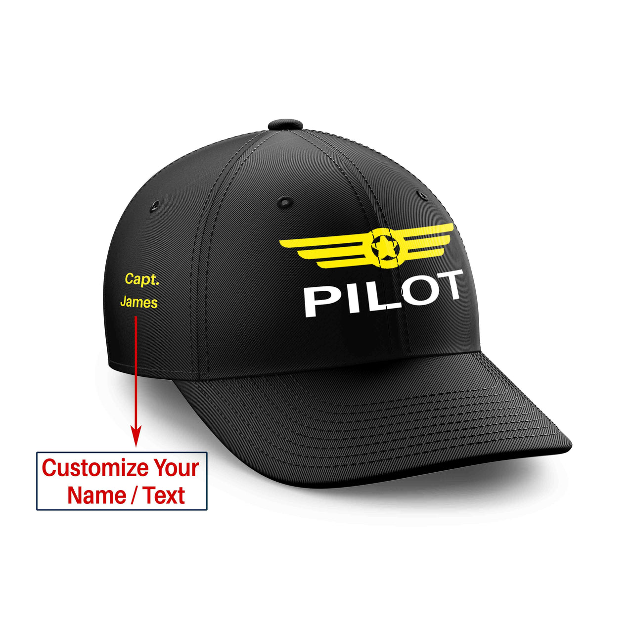 Customizable Name & Pilot Badge Embroidered Hats – Aviation Shop