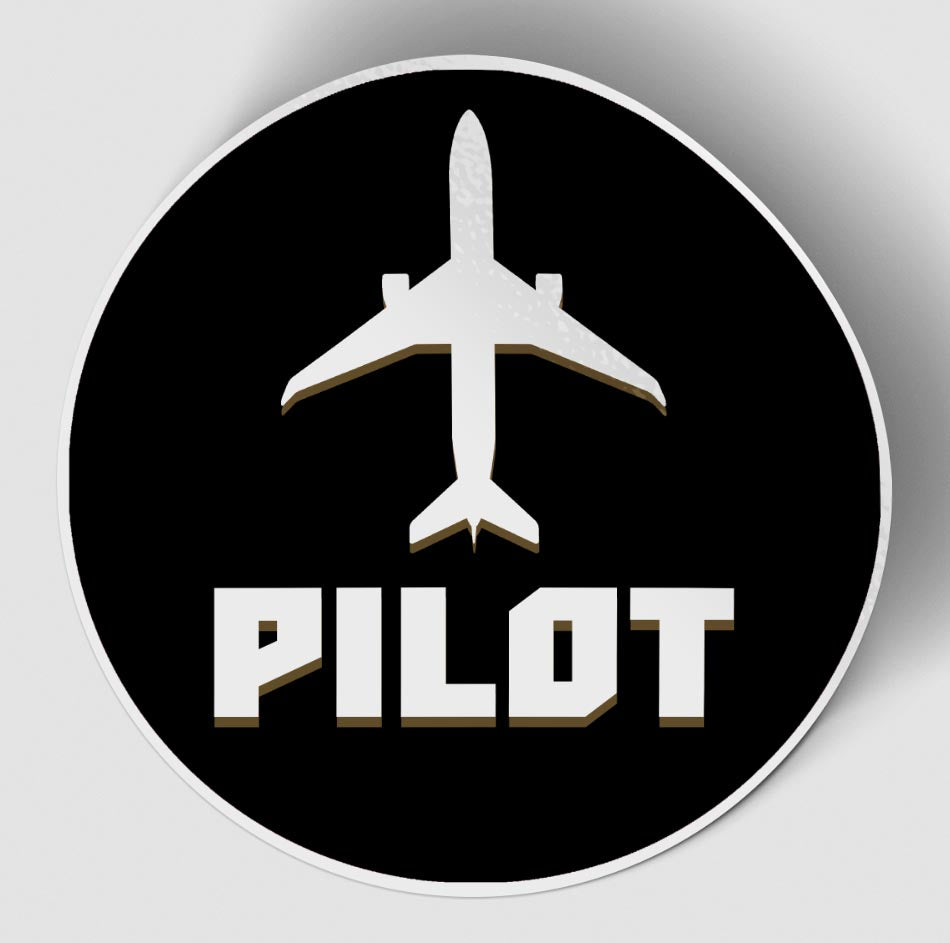 Pilot & Circle (Black) Designed Stickers