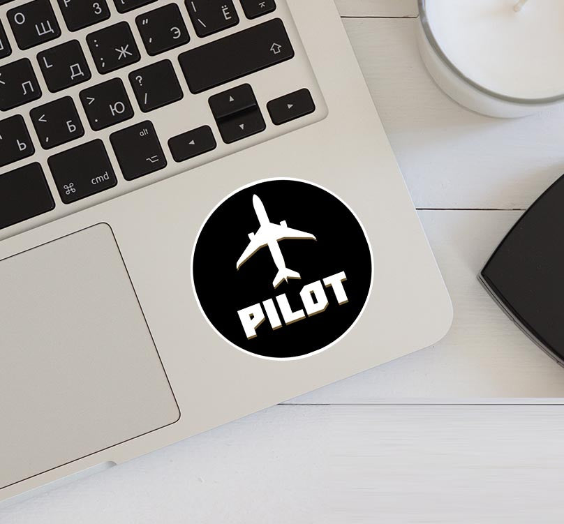 Pilot & Circle (Black) Designed Stickers