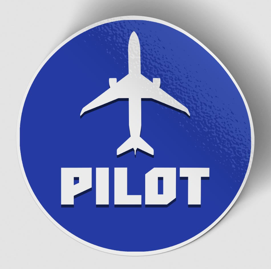 Pilot & Circle (Blue) Designed Stickers