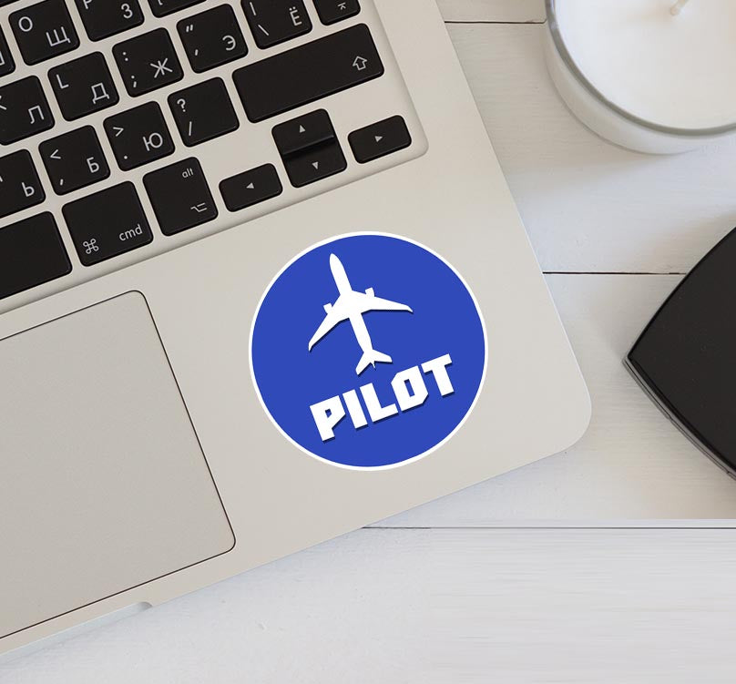 Pilot & Circle (Blue) Designed Stickers