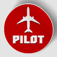 Thumbnail for Pilot & Circle (Red) aviation themed sticker, weather-resistant vinyl.