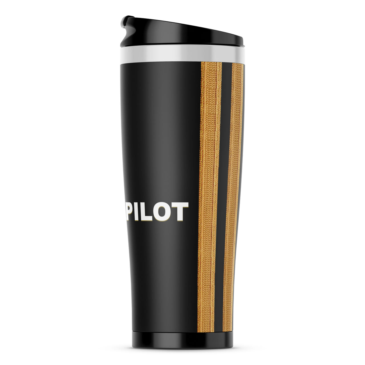 Pilot & Epaulettes (2 Lines) Designed Travel Mugs