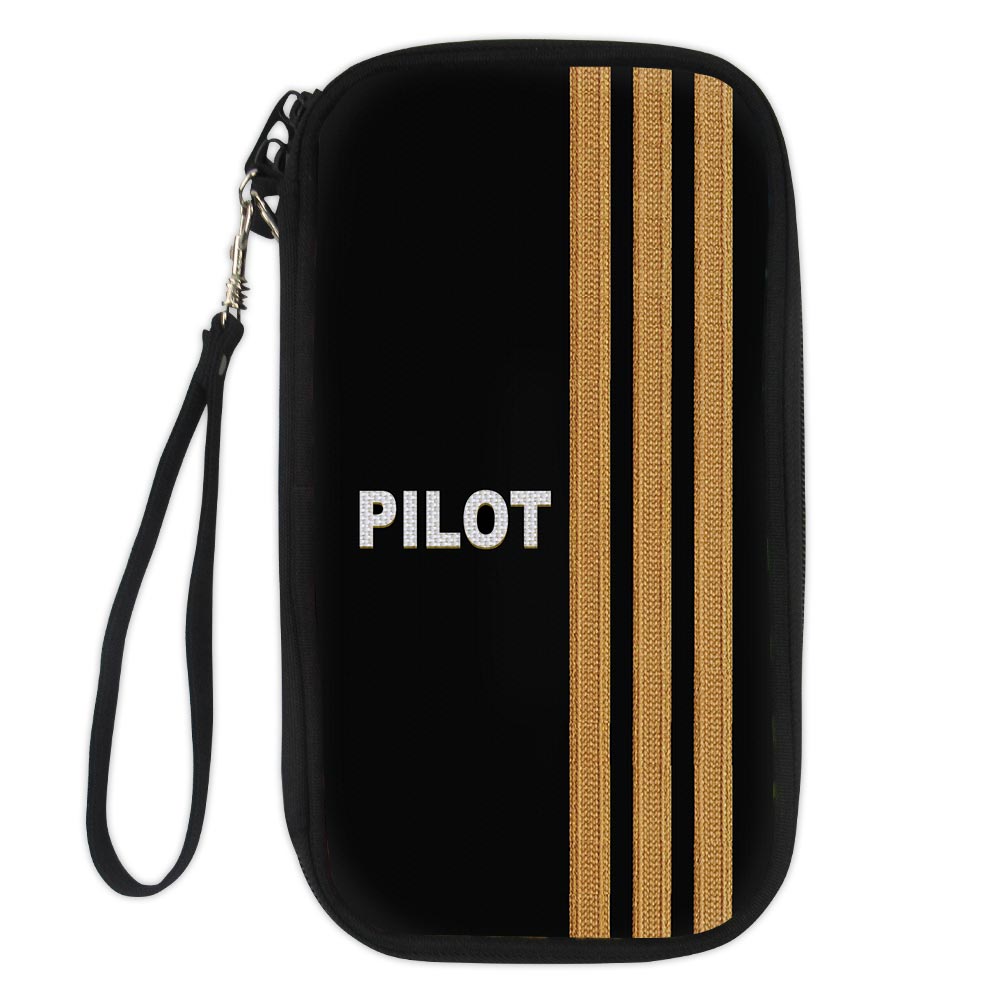 Pilot & Epaulettes (3 Lines) Designed Travel Cases & Wallets