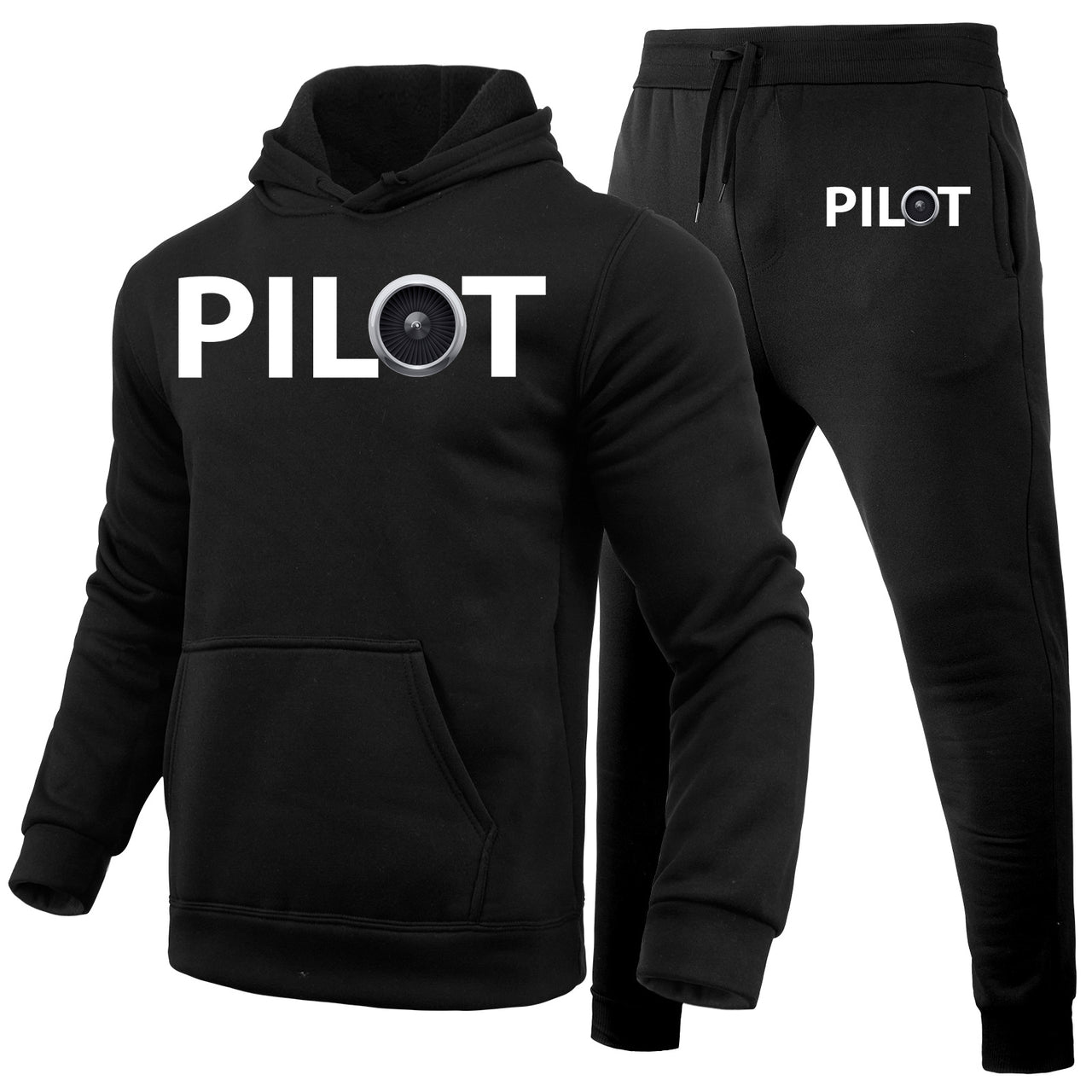 Pilot & Jet Engine Designed Hoodies & Sweatpants Set