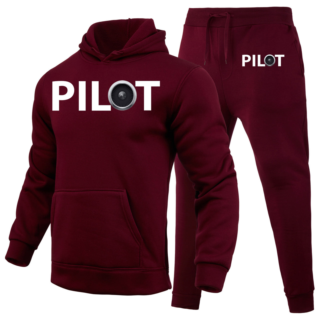 Pilot & Jet Engine Designed Hoodies & Sweatpants Set