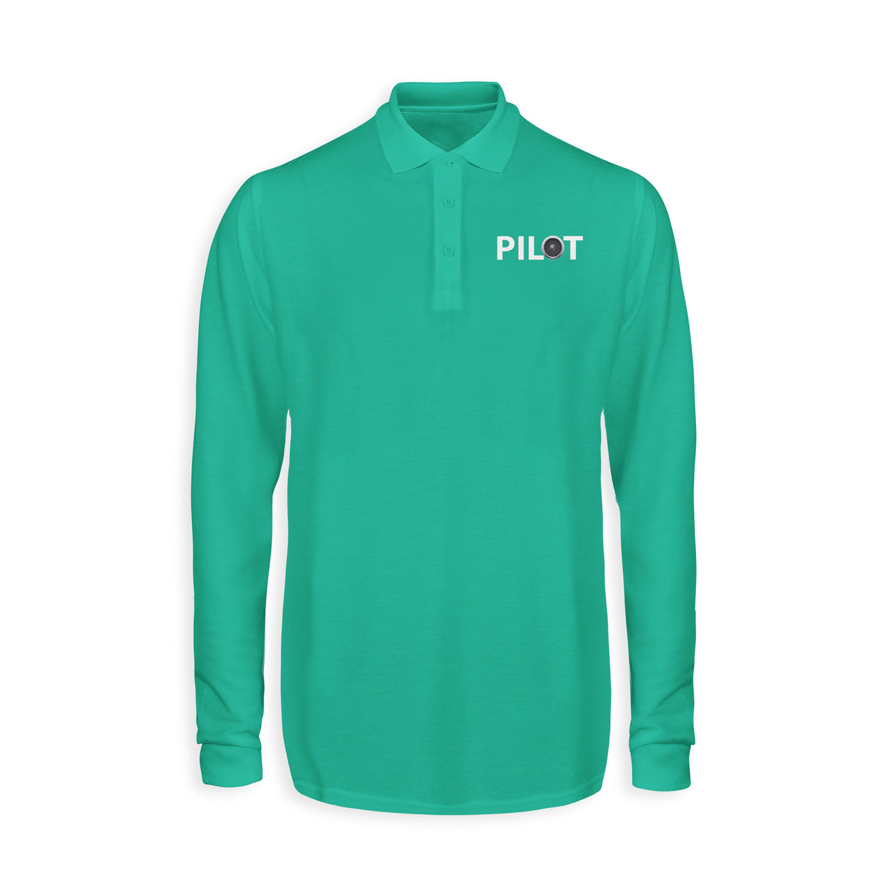 Pilot & Jet Engine Designed Long Sleeve Polo T-Shirts