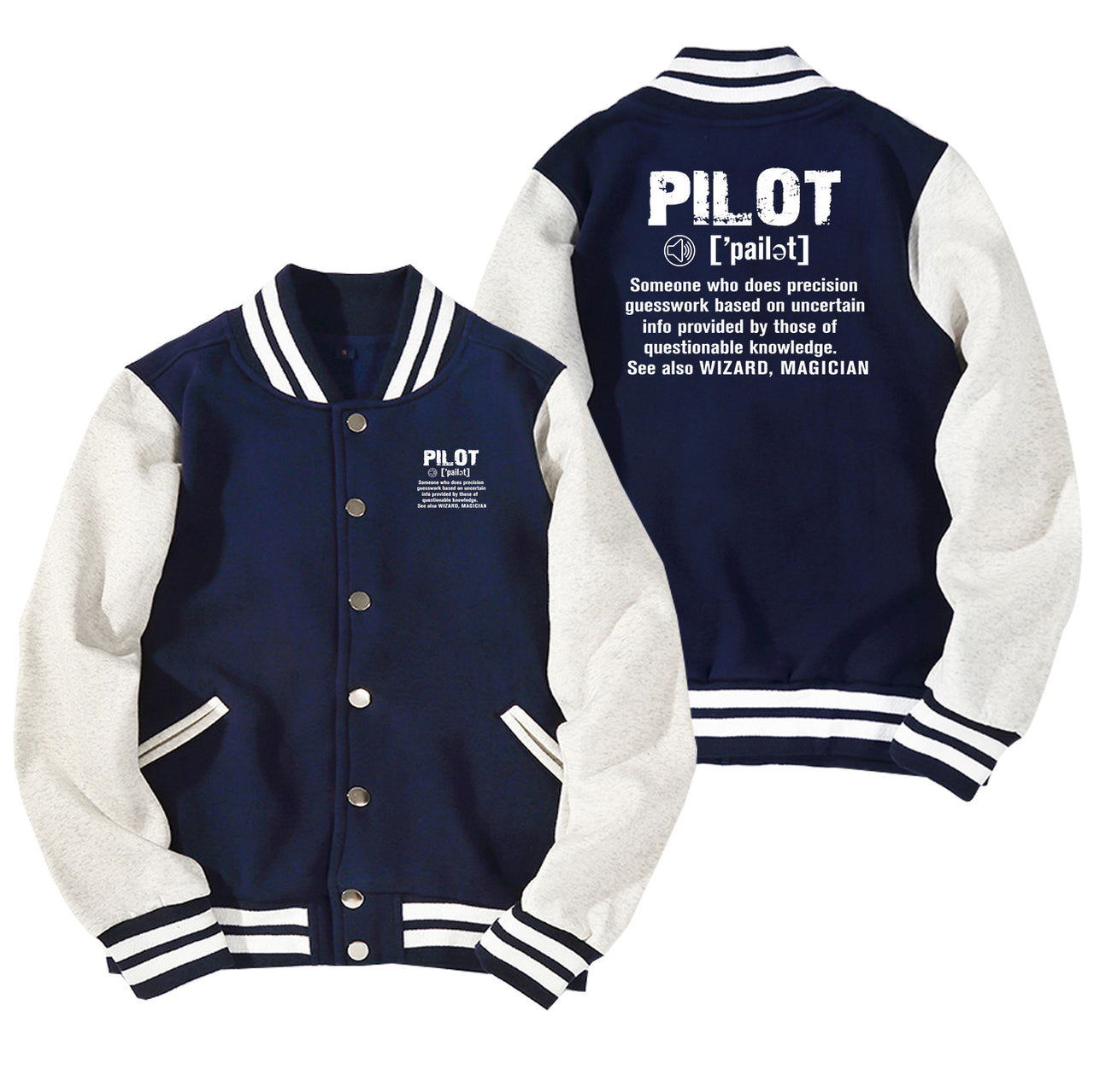 Pilot [Noun] Designed Baseball Style Jackets