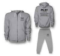 Thumbnail for Pilot [Noun] Designed Zipped Hoodies & Sweatpants Set