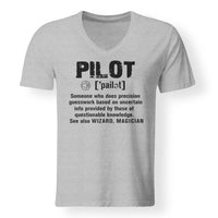 Thumbnail for Pilot [Noun] Designed V-Neck T-Shirts