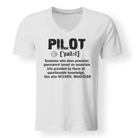 Thumbnail for Pilot [Noun] Designed V-Neck T-Shirts
