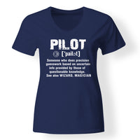 Thumbnail for Pilot [Noun] Designed V-Neck T-Shirts