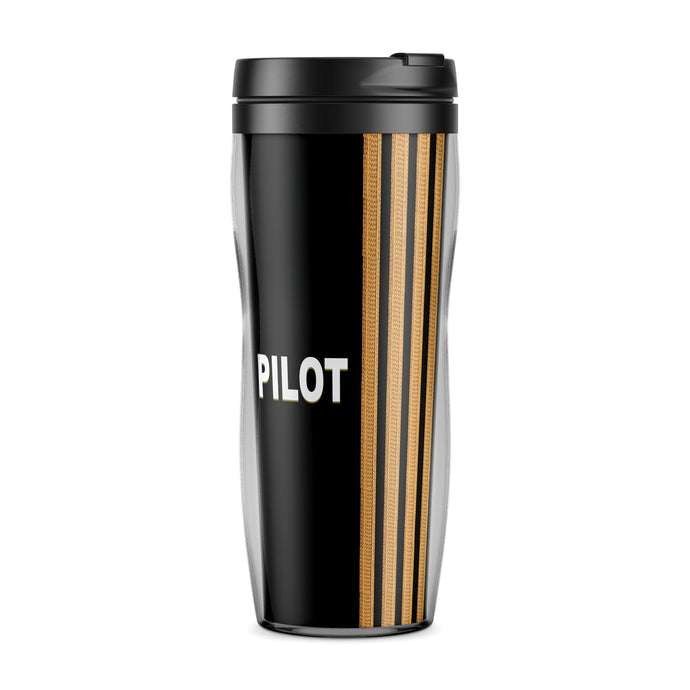 PILOT & Epaulettes (4,3,2 Lines) Designed Plastic Travel Mugs