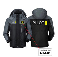 Thumbnail for Pilot & Stripes (2 Lines) Designed Thick Winter Jackets