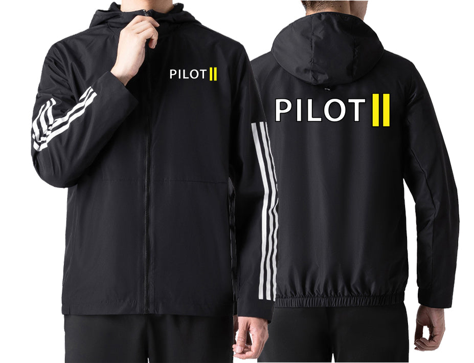 Pilot & Stripes (2 Lines) Designed Sport Style Jackets