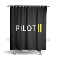 Thumbnail for Pilot & Stripes (2 Lines) Designed Shower Curtains