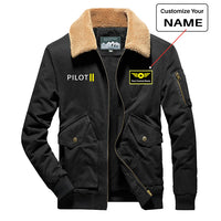 Thumbnail for Pilot & Stripes (2 Lines) Designed Thick Bomber Jackets
