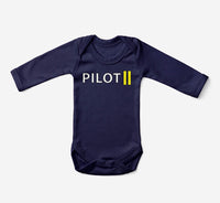 Thumbnail for Pilot & Stripes (2 Lines) Designed Baby Bodysuits