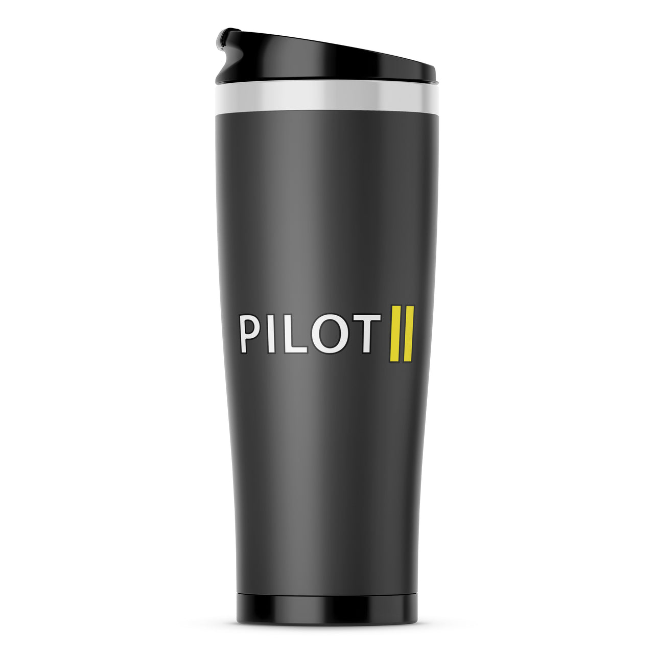 Pilot & Stripes (2 Lines) Designed Travel Mugs