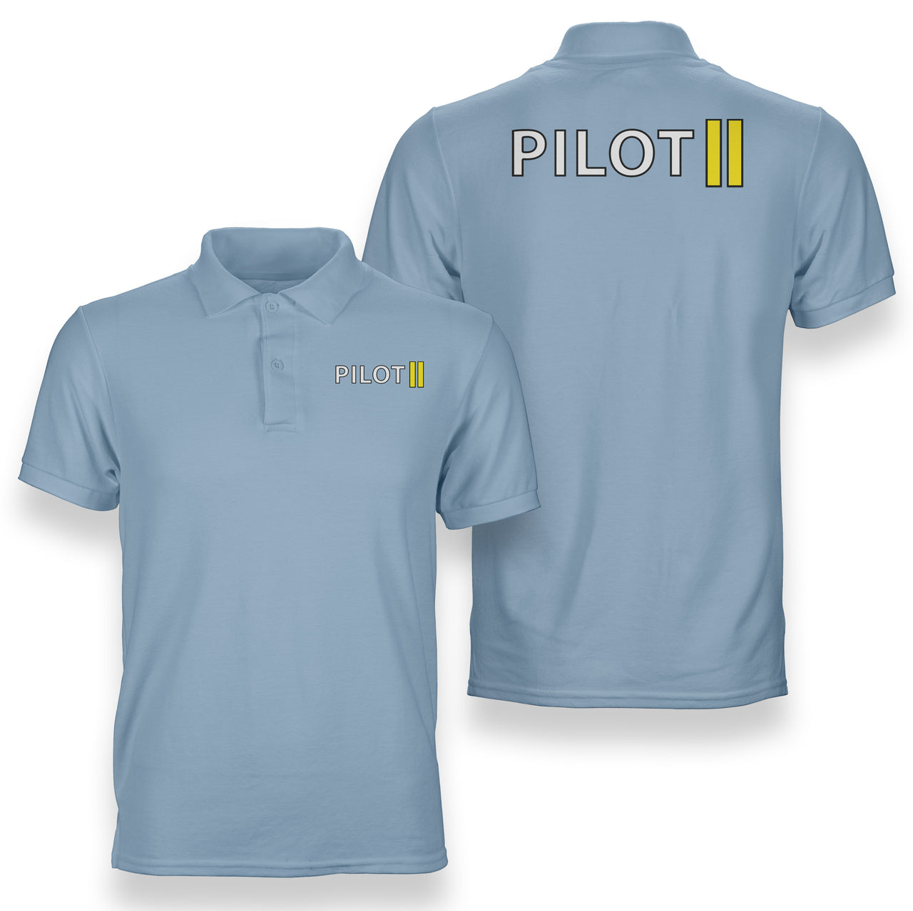 Pilot & Stripes (2 Lines) Designed Double Side Polo T-Shirts