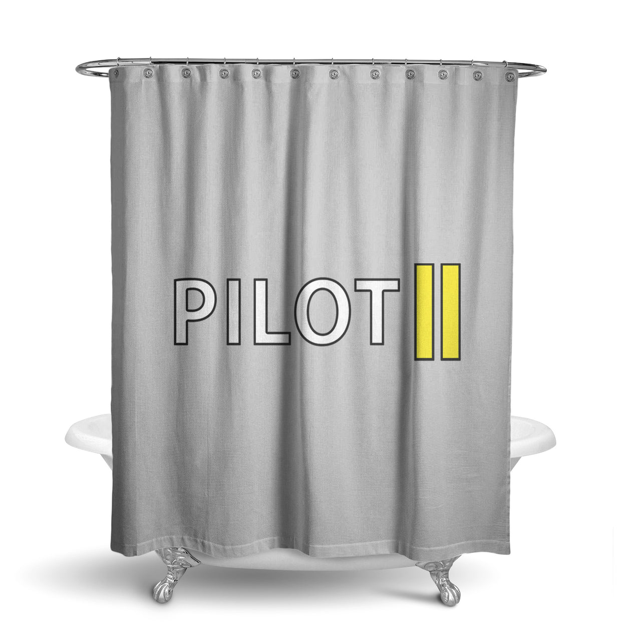 Pilot & Stripes (2 Lines) Designed Shower Curtains