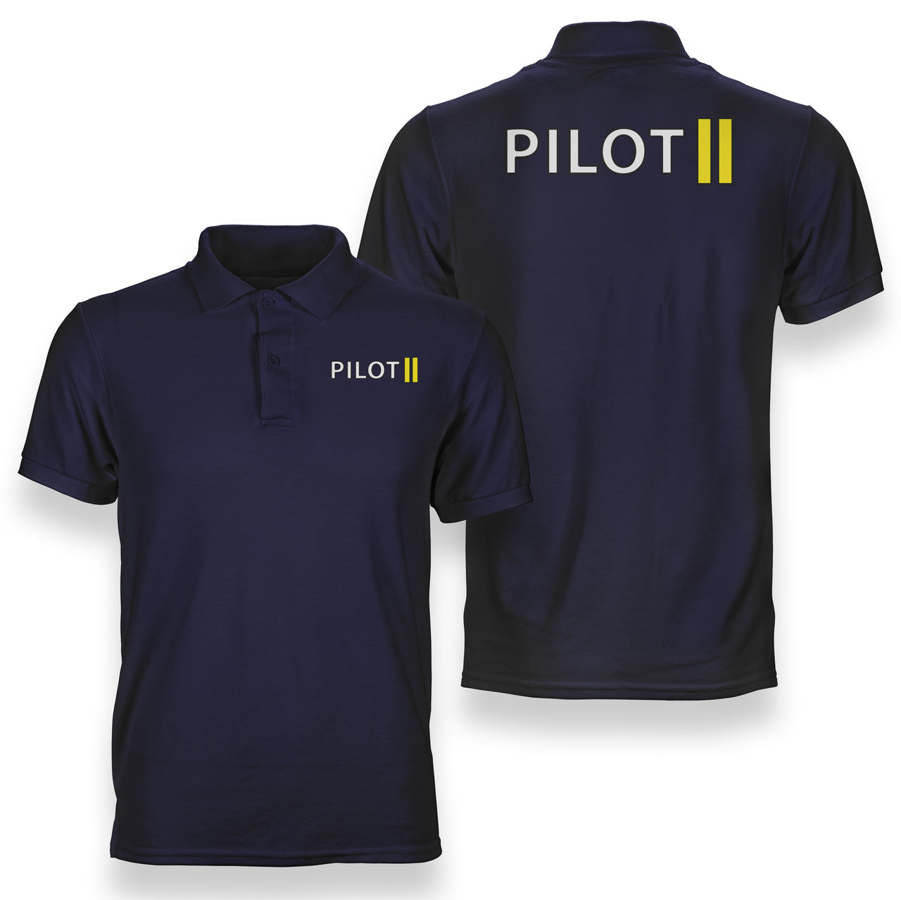 Pilot & Stripes (2 Lines) Designed Double Side Polo T-Shirts