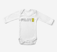 Thumbnail for Pilot & Stripes (2 Lines) Designed Baby Bodysuits