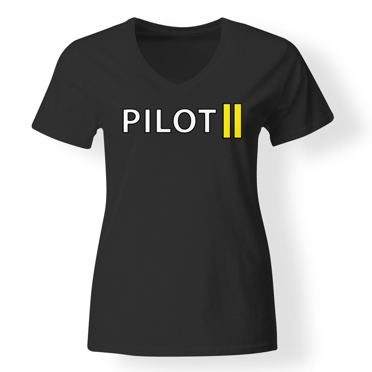 Pilot & Stripes (2 Lines) Designed V-Neck T-Shirts