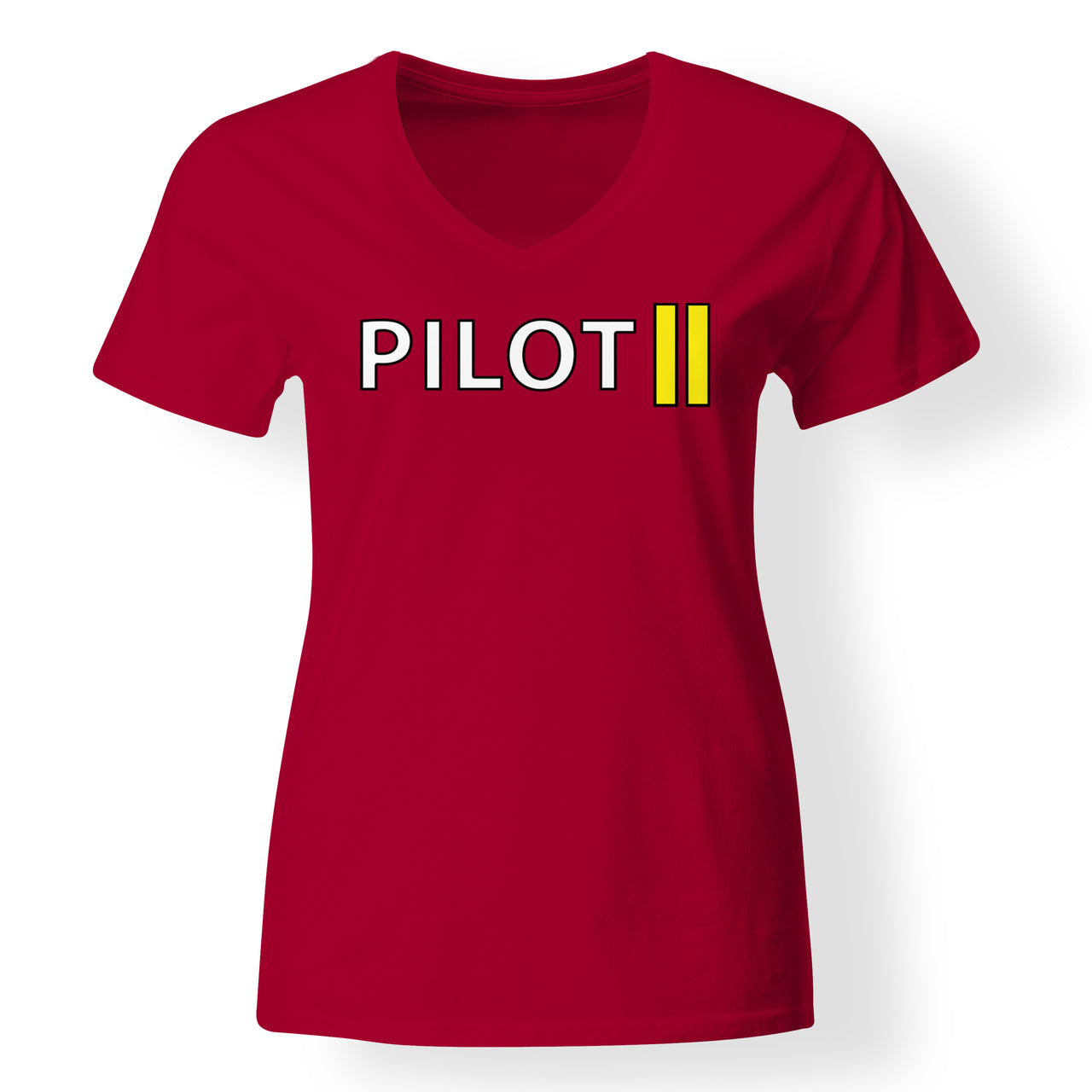 Pilot & Stripes (2 Lines) Designed V-Neck T-Shirts