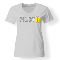 Thumbnail for Pilot & Stripes (2 Lines) Designed V-Neck T-Shirts