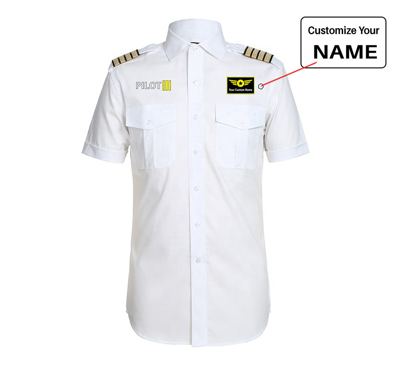 Pilot & Stripes (3 Lines) Designed Pilot Shirts