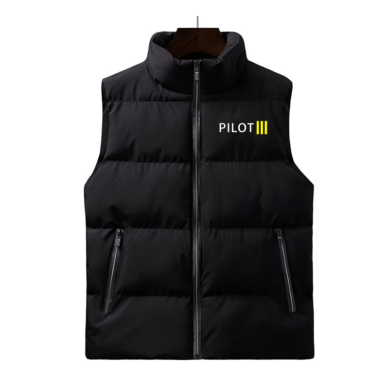 Pilot & Stripes (3 Lines) Designed Puffy Vests