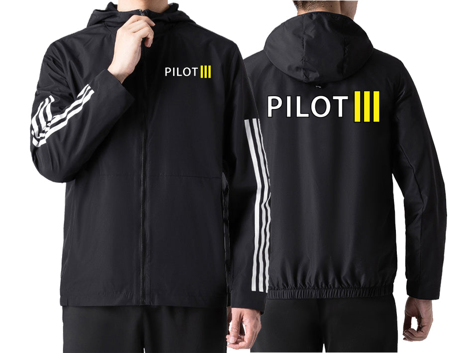 Pilot & Stripes (3 Lines) Designed Sport Style Jackets