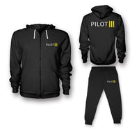 Thumbnail for Pilot & Stripes (3 Lines) Designed Zipped Hoodies & Sweatpants Set