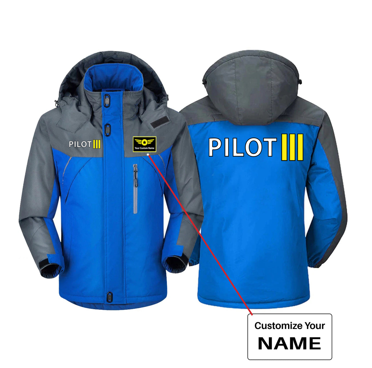 Pilot & Stripes (3 Lines) Designed Thick Winter Jackets