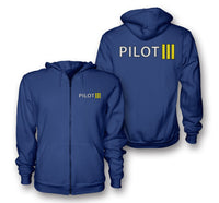 Thumbnail for Pilot & Stripes (3 Lines) Designed Zipped Hoodies