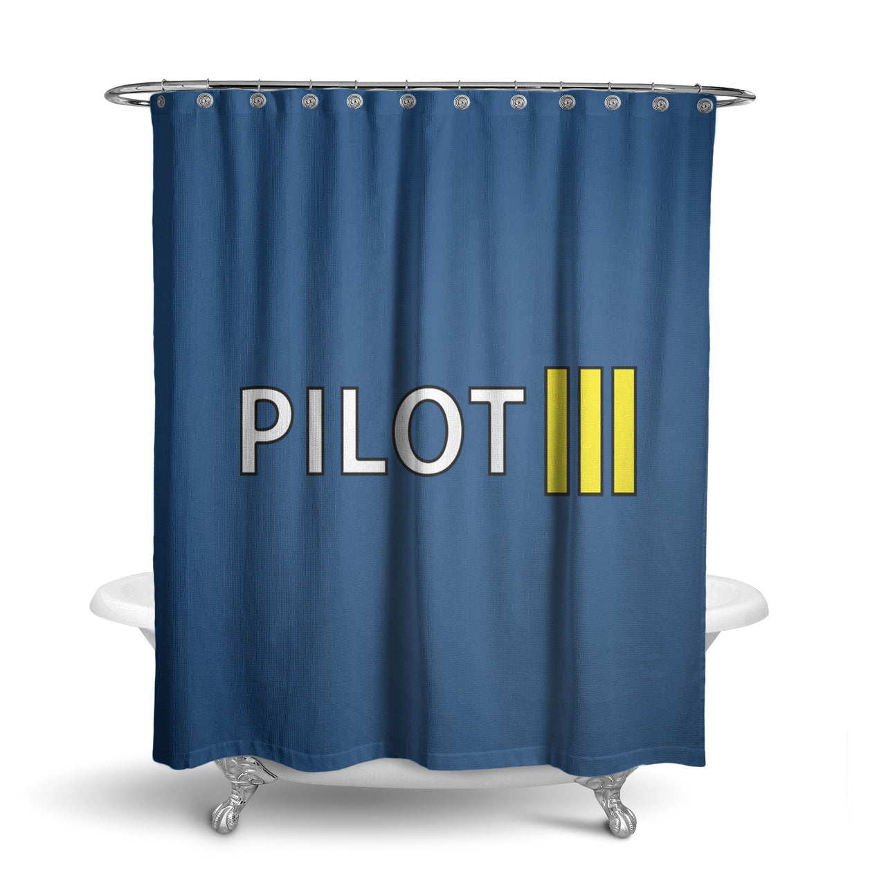 Pilot & Stripes (3 Lines) Designed Shower Curtains