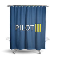 Thumbnail for Pilot & Stripes (3 Lines) Designed Shower Curtains