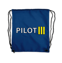 Thumbnail for Pilot & Stripes (3 Lines) Designed Drawstring Bags