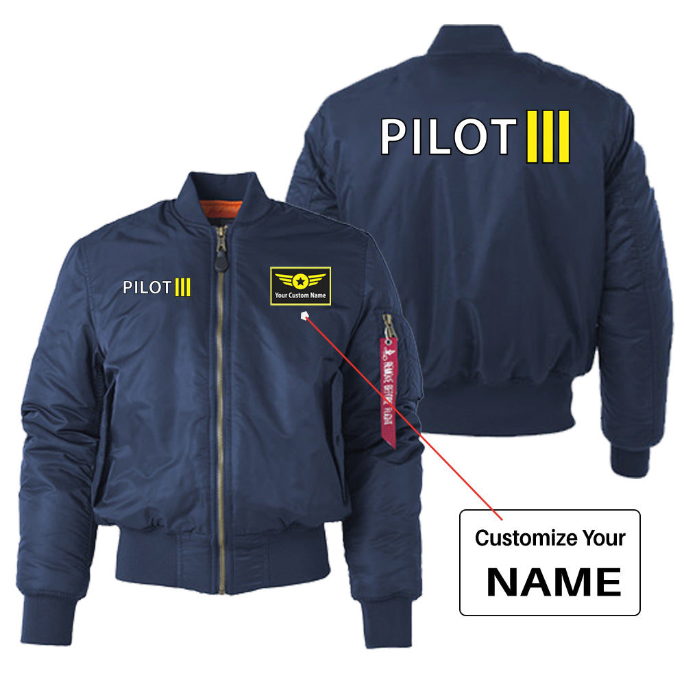 Pilot & Stripes (3 Lines) Designed "Women" Bomber Jackets